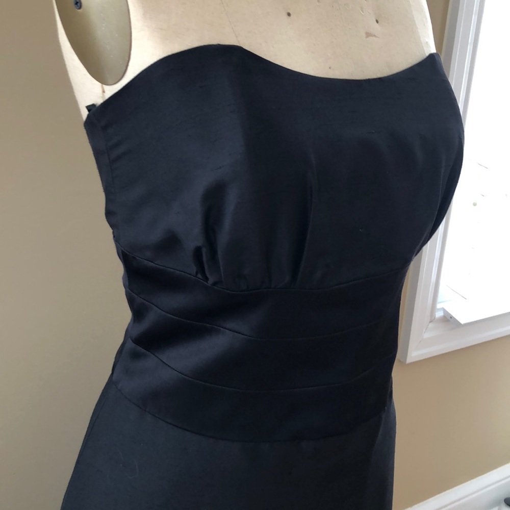 NWT JENNY YOO strapless 100% silk black dress